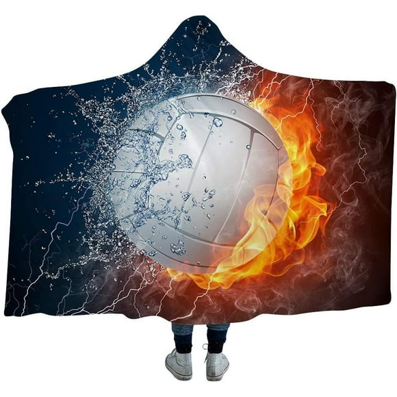 Couverture à Capuche Cape Enveloppante Baseball Softball Soccer Couverture Douce Portable Poncho à Capuche 60 Pieds''H x 80 Pieds'W (Volleyball, 80 Pieds'x60 Pieds')