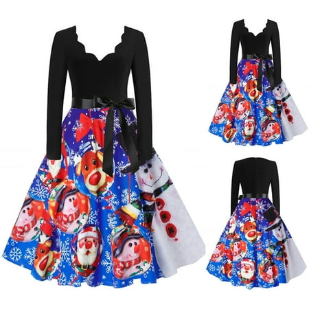 

ViLaViDe Womens Tops Vintage Long Sleeve Christmas 1950s Housewife Evening Party Prom Dress Shirts for Leggings Long Sleeve Tee Shirt Gray Woman Shirt Loose Tees for Women Black Pajama Top Black M