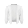 thumbnail image 4 of Zaldita Women's Puff Sleeves Chiffon Cardigans Summer Capes Bolero Shrug Casual Blouse Tops White 3XL, 4 of 6