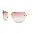 thumbnail image 2 of Rimless Oversized Curved Oceanic Lens Leopard Jewel Arm Sunglasses Gold - Burgundy Black, 2 of 4