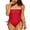 Red, variant on Charmo Womens One Piece Swimsuit Ruched Tummy Control Bathing Suit Monokini