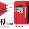 thumbnail image 2 of Wallet Case for iPhone 12 Mini with RFID Blocking Card Slots,Headset Winder,Flip Folio Magnetic Closure,Kickstand,Cash Pockets Wrist Strap Cover Case for iPhone 12 Mini 5.4",Red, 2 of 18