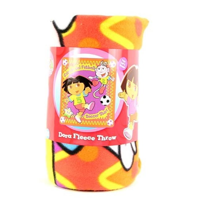 nick jr dora the explorer & boots fleece throw blanket