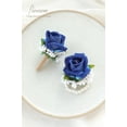 thumbnail image 2 of Royal Blue Rose Wrist Corsage Wristlet Band Bracelet and Men Boutonniere Set for Wedding Flower Accessories Prom Suit Decorations, 2 of 5