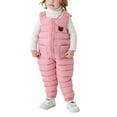 thumbnail image 4 of XIMIN Toddler Boys Girls Puffer Snow Pants Baby Winter Warm Snowsuit Snowsuit Waterproof One Piece Bib Overalls Zip Up Quilted Down Overalls Windproof Ski Outfits, 4 of 6