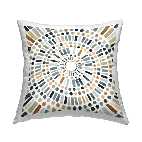 Stupell Industries Bold Rustic Abstract Mosaic Circle Pattern Illustration Multi-Color,18 x 7 x 18 Decorative Pillows
