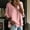 Pink, variant on Women's Linen V-Neck Short Sleeve Top for Spring and Summer Casual Wear