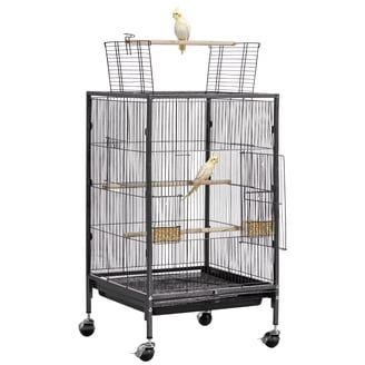 Dextrus 62-inch Large Metal Flight Bird Cage with Roof Top
