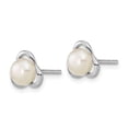 thumbnail image 2 of Auriga Fine Jewelry 925 Sterling Silver Rho-plated 6-7mm White Button FWC Pearl Post Stud Earrings for Women, 2 of 6