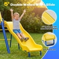 thumbnail image 6 of Swing Sets 6 Kids Play,Fashionsport Outfitters Heavy-Duty Outdoor Metal Swing sets for Backyard,Playground,Outside Toys with Saucer Swing,Wave Slide,Glider,Standing Swing for Aged 3-12, 6 of 9
