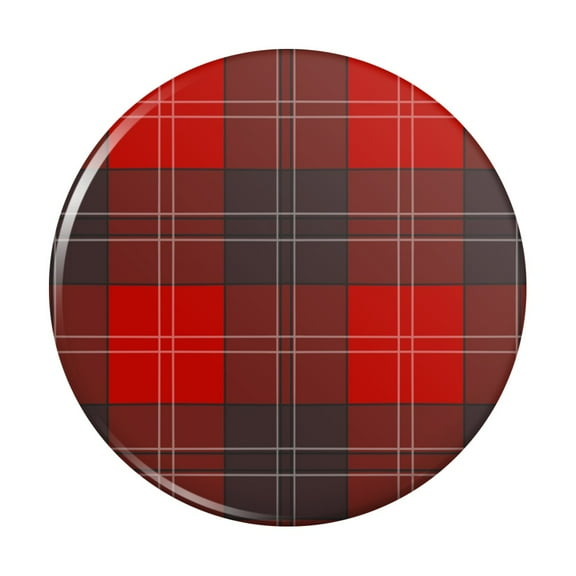 Plaid Red Gray Grey Pattern Kitchen Refrigerator Locker Button Magnet