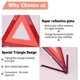 thumbnail image 3 of Paquete de 3 triángulos de advertencia con bolsa de almacenamiento, kit de triángulos de seguridad plegables, reflectores de seguridad vial, señales triangulares de peligro en la carretera, 3 of 5