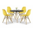 thumbnail image 1 of Comedor Oslo Redondo Negro para 4 Personas Sillas Oslo Amarillas, 1 of 8