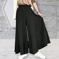 thumbnail image 2 of High Waist Elastic Waistband Solid Color Women Full Length Oversized Wide Leg Pants, 2 of 7
