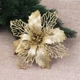 thumbnail image 3 of VerPetridure 16Cm Faux Christmas Glitter Glitter Flowers for Festive Decoration Gold Artificial Christmas Gold Glitter Christmas Hollow Flower Used To Decorate Flowers For Christmas Day, 3 of 7