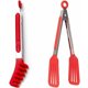 thumbnail image 1 of Pinzas de cocina de 9 pulgadas Pinzas para barbacoa Pinzas de cocina de acero inoxidable de silicona Juego de pinzas de cocina profesionales Excelente para cocinar, servir y asar, 1 of 5