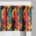 thumbnail image 5 of Ambesonne Ethnic Valance & Curtain, Geometric Modern Design, 55"x30", Teal Orange Marigold, 5 of 6