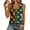 Cyan #46, variant on Women Halloween Split Color Print V Neck Tank Top Witch Castle Pumpkin Ghost Spiderweb Sleeveless Loose Casual Fall Holiday Graphic Vest Tops Saffron S