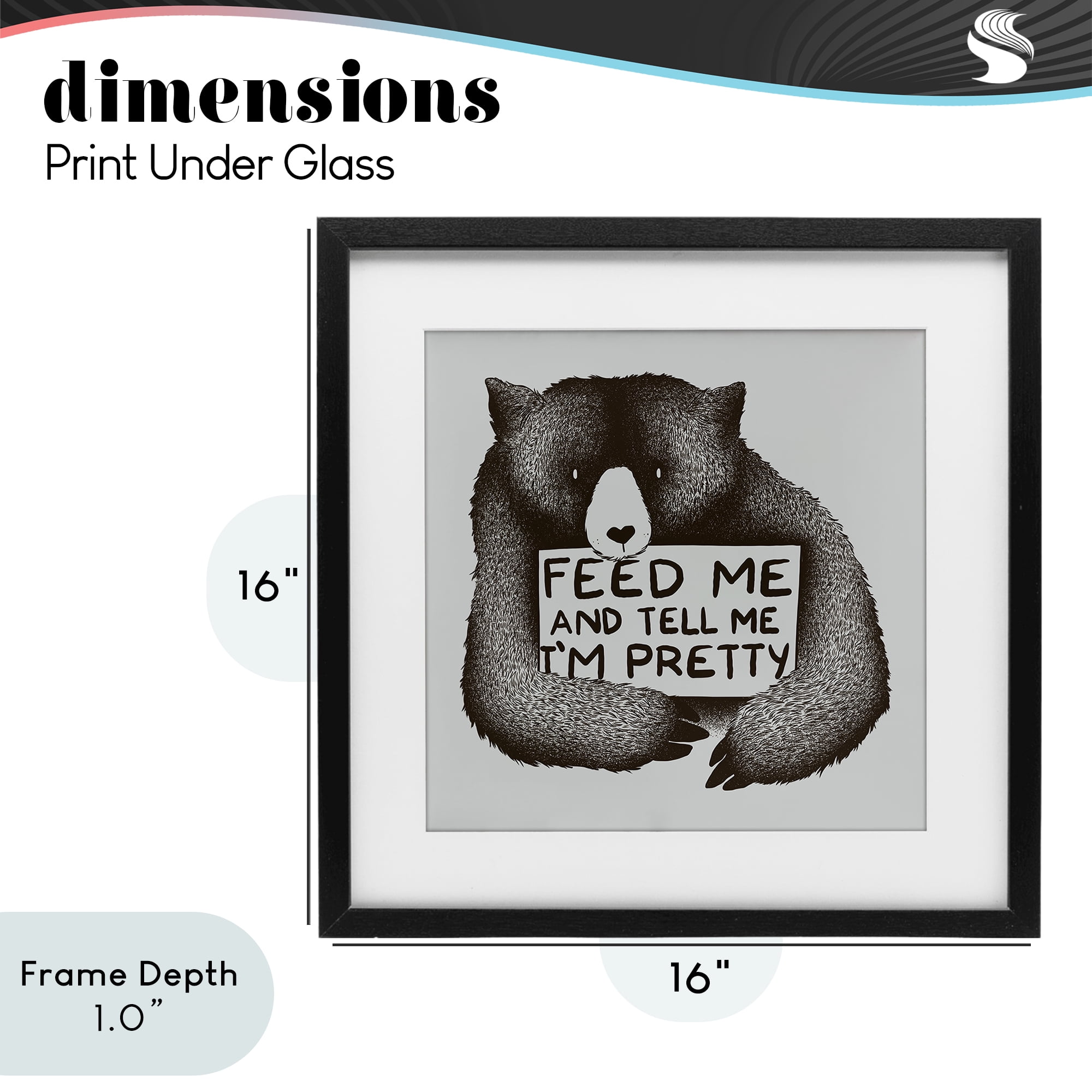 Stupell Industries Feed & Tell Me I'm Pretty Black Framed Print Under Glass, design by Tobe Fonseca