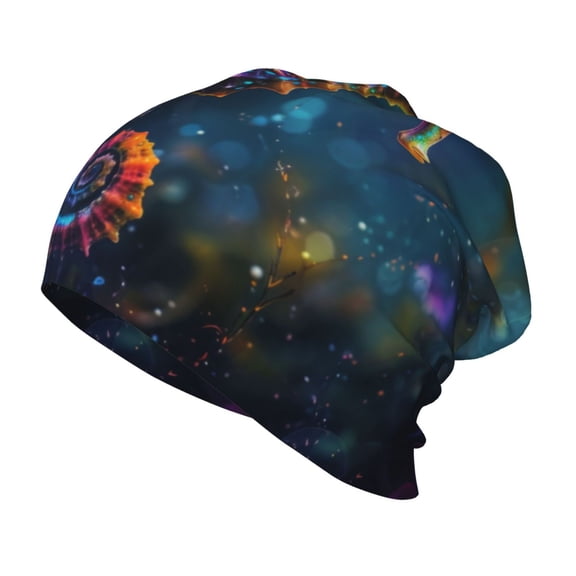 Rateoe Neon Seahorse Underwater Realm Kids Beanie Warm Knit Beanie Hats Boys Girls Winter Hat Soft Slouchy Hats for Kids