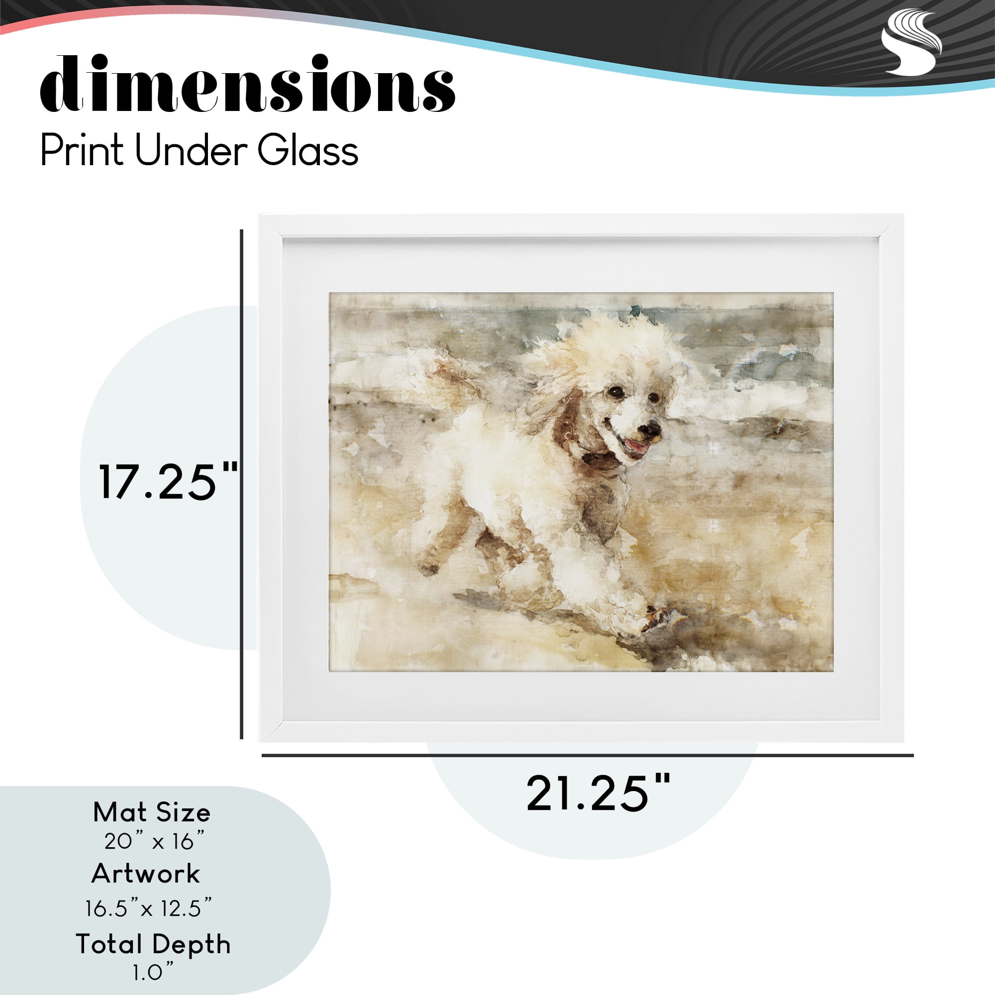 Stupell Industries Coastal Breeze & Poodle White Framed Print Under Glass, design by Svetlana Aleynikova