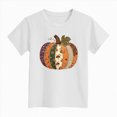 thumbnail image 4 of KPOPLK Girls Halloween Pumpkin Shirt Fall Winter Ghost Graphic Print Short Sleeve T-Shirt Kids Top Size 1-2 Years,White, 4 of 4