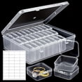 thumbnail image 1 of 30 Slot Small Bead Organizer Box Plastic Bead Storage Containers with Lids, Clear Diamond Painting Storage Mini Plastic Storage Cases with Label Sticker for Jewelry Rhinestones Small Parts Crafts, 1 of 7