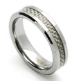 thumbnail image 2 of Men Women Tungsten Carbide Wedding Band Ring 6mm Comfort Fit Beveled Edges Carbon Fiber Inlay, 2 of 3