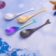 thumbnail image 5 of Cuchara para helado de postre, 4 unids/set, cuchara de café de ballena de acero inoxidable, cuchara de té, calidad superior, 5 of 7