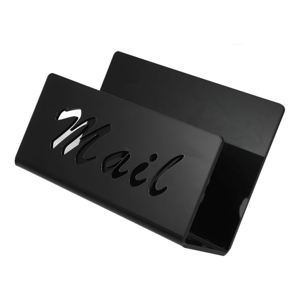 unbranded Organizador De Cartas Y Documentos En Acrílico Negro Para Uso En Escritorio