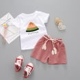 thumbnail image 4 of NIEWTR oddler Girls Clothes 1T 2T 3T 4T 5T Summer Outfits Baby Kids Short Sleeve T-Shirt Tops 2Pcs Shorts Sets(Pink,18-24 Months), 4 of 9