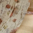 thumbnail image 5 of OVZME Blaise Crushed Sheer Curtains 45 Inch Length for Kitchen Living Room, Lightweight Breathable Floral Printed Fabric Semi Sheer Window Drapes with Rod Pocket, Each 42Wx45L Inch, 2 Panels Set, 5 of 7