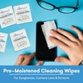 thumbnail image 2 of Care Touch Lens Wipes for Eyeglasses - 400 Count Individually Wrapped Pre-Moistened Wipes, 4.5x11-Inch - Sunglasses, Screens, and Glasses Cleaner - Gentle and Portable for Cleaning of Devices, 2 of 7
