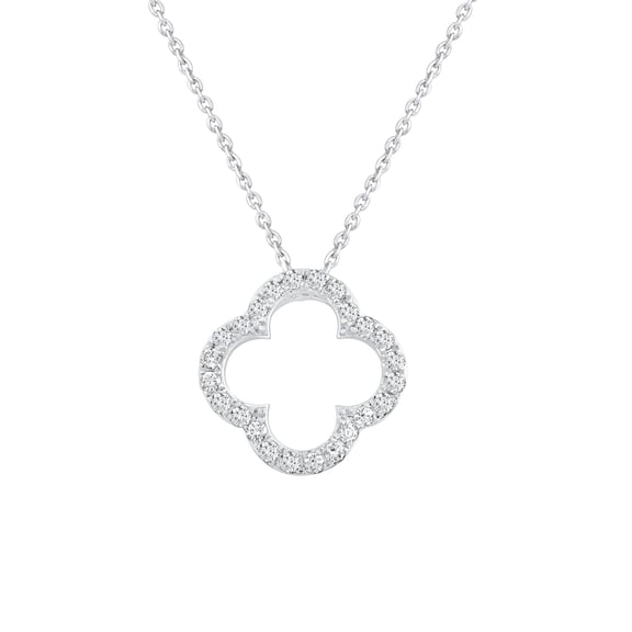 DewberryDiamonds 0.20 CT Round Cut Lab Grown Diamond Women's Pendant With 18" Chain 14K Solid White Gold Jewelry Elegant Gift Necklace For Her (EF Color, VS Clarity)