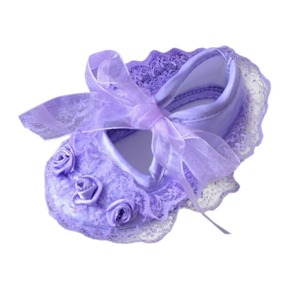 NOKIO Baby Girls Mary Jane Flats with Bowknot Flowers Princess Wedding Dress Ballet Shoes Non-Slip Toddler First Walkers Newborn Crib Shoes Baby Girls Soft Soled Princess Shoes