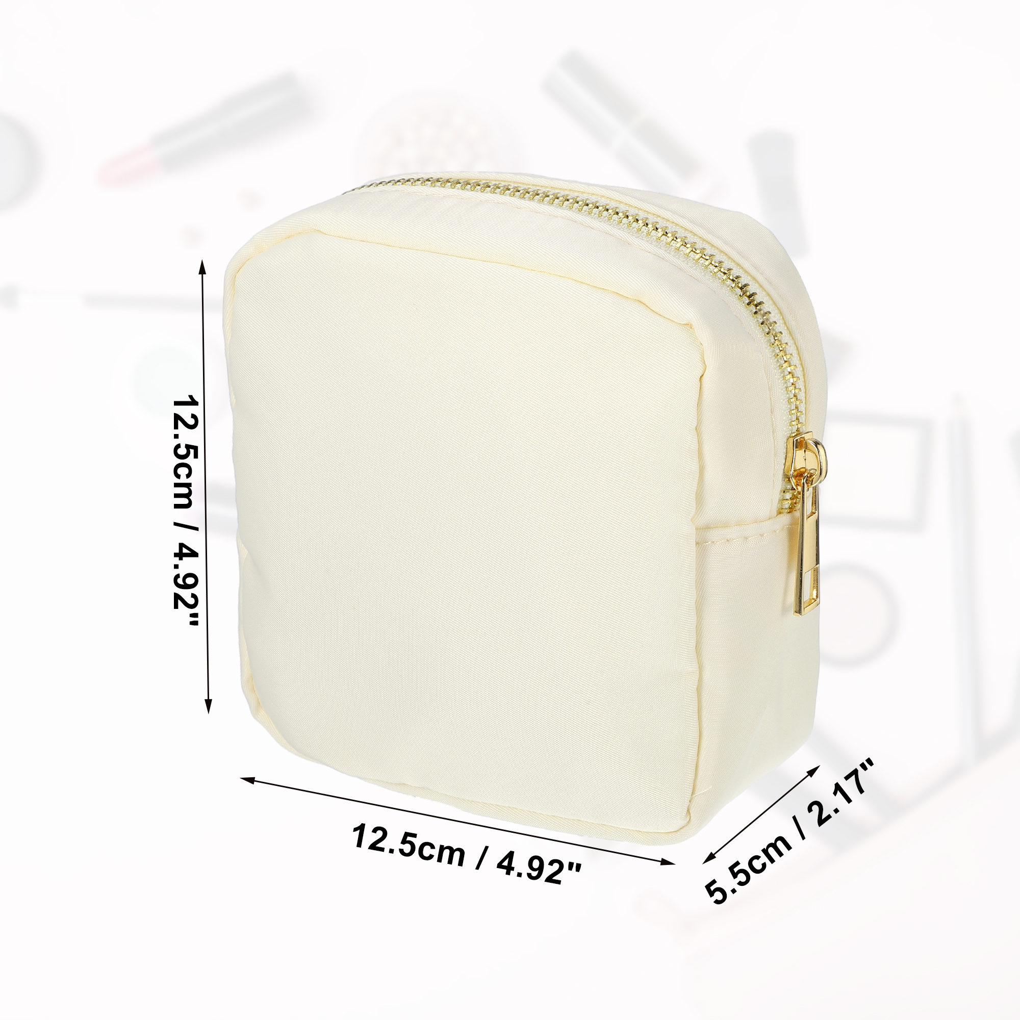 Unique Bargains Women Waterproof Makeup Bag for Business Travel Vacation Camping Beige