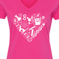 thumbnail image 4 of Inktastic Science Heart Beaker, Book, DNA and Microscope Women's V-Neck T-Shirt, 4 of 5