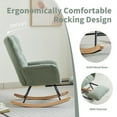 thumbnail image 4 of JXXRZ Nursery Rocking Chair with Footrest, Oversized Teddy Plush Rocker & Modern Upholstered High Back, Green, 4 of 8