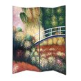 thumbnail image 2 of Benjara Wooden Double Sided 4 Panel Room Divider with Landscape Scene, Multicolor, 2 of 5