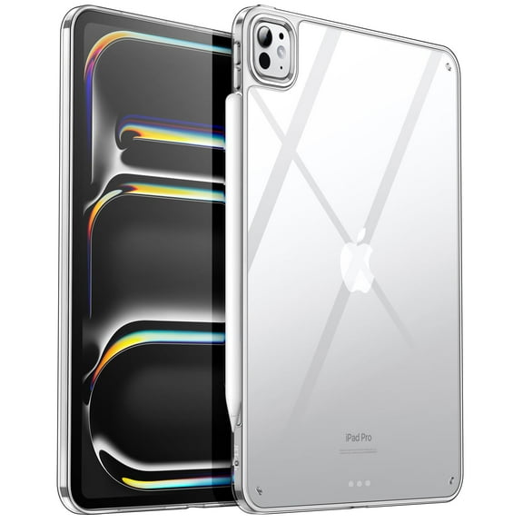 JETech Clear Case for iPad Pro 11-Inch M4 2024 (5th Generation), Anti-Yellowing Transparent Shockproof Slim Tablet Back Cover with Hard PC Back and Soft TPU Bumper