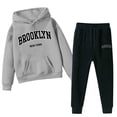 thumbnail image 7 of YuYuBao Toddler Girls Outfits Sets Hooded Tracksuit Hoodie Sweatshirt Sweatpants Sets Unisex Kids Two Piece Outfits, 7 of 7