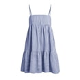 thumbnail image 4 of Snorda Women's Striped Dress Summer Round Neck Sleeveless Striped Solid Color Casual Dress Flowy Sundress Ideal for Daily Wear Beach Vacation & Party, 4 of 7