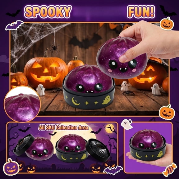 Halloween Dumpling Squishy with Steamer, Slow Rising Stress Ball Fidget Toy