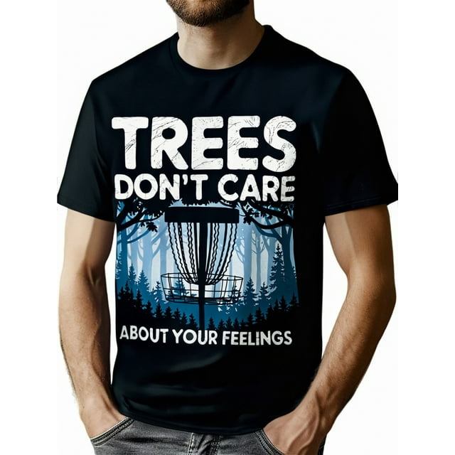 Camiseta de disc golf de algodón puro para hombre, 100 % algodón, con diseño divertido de disc golf (220 g), ideal para el tiempo libre.