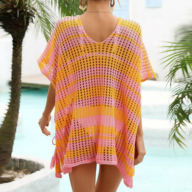 2023 Hot Sale Knitted Hollow Out Loose And Sexy Beach Bikini Cover Ups Wear  Women Beach Dress Ladies Beach Wear - Expore China Wholesale V Neck Short  Sleeve Dress Beach Cover and