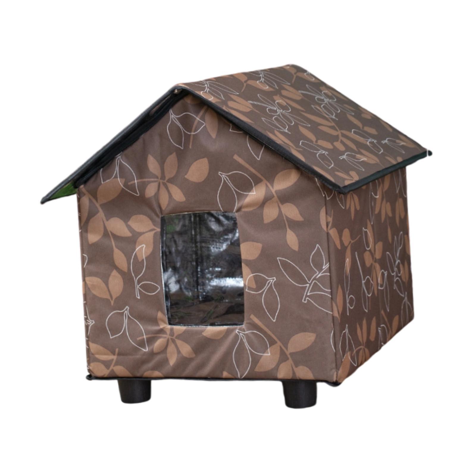 Outdoor Cat House Winter Shelter Pet Tent Waterproof Insulated Build for Stray Cats Community Use