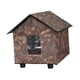 thumbnail image 3 of Caseta para gatos de exterior, refugio para perros pequeños, cálida, plegable, resistente al frío y con aislamiento térmico. Marrón, 3 of 9