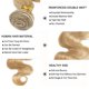thumbnail image 3 of Hair Bundles Fridnae P27613 Body Wave 8A, grado 12, 14, 16, rubio miel, 3 of 7