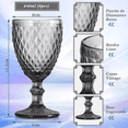 thumbnail image 3 of Juego 6 Copas Vino Agua Cristal Labrado Vidrio Gris, 3 of 5
