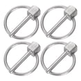 thumbnail image 1 of Paquete de 4 Pasadores de Seguridad Redondos de Acero Inoxidable de 1/8" x 3/4" con Anillo, Plateados, 1 of 7